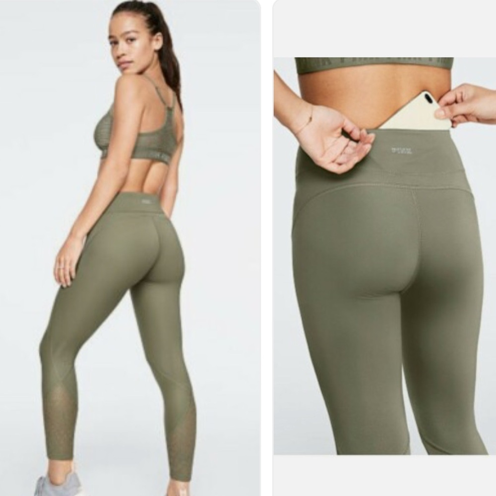 PINK Sports Victoria's Secret Olive Green Leggings Size M‎  7/8 High Waist Soft